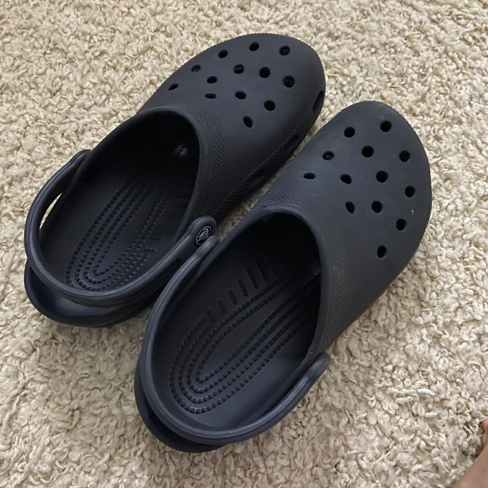 plain black CROCS